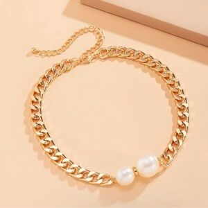 Ball Pearls Gold Chain Necklace